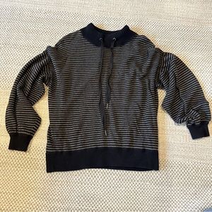 Margaret O'Leary Sweater | Striped Blue & Gray | Size S